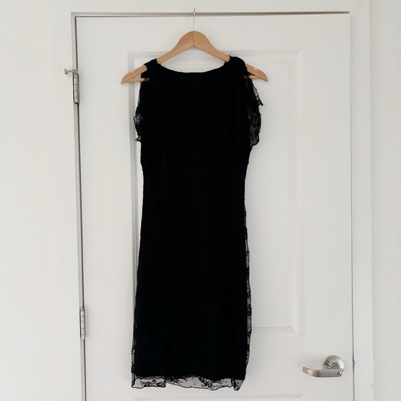 VTG Y2K Devan Black Lace Dress Split Sleeve Whismigoth Witchy - Picture 4 of 6